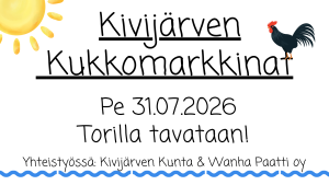Tiedote, jossa ilmoitetaan Kukkomarkkinoiden päivämäärä 31.7.2026.