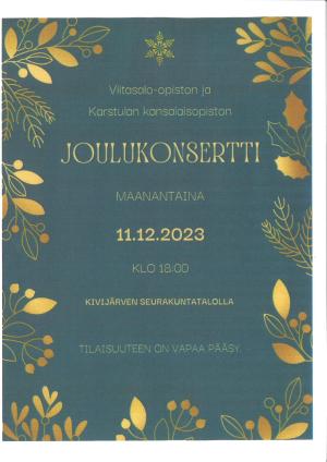 jouluinen pianokonsertti 11 joulukuuta klo 18 seurakuntatalolla vapaa pääsy
