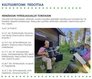 Kuntatiedotteessa olleet tiedot yhteislaulupaikoista
