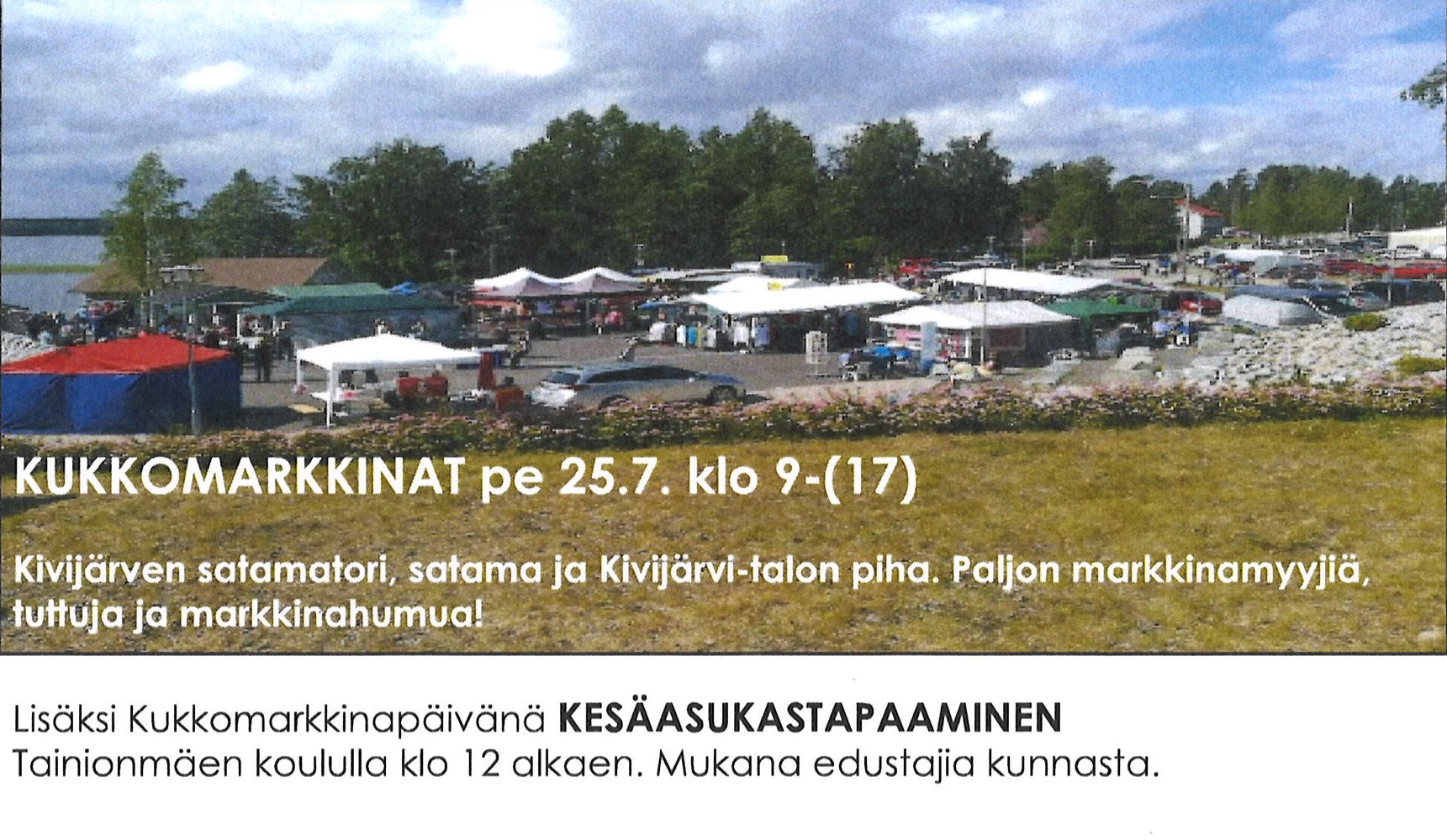 Kukkomarkkinamainos kuntatiedotteesta